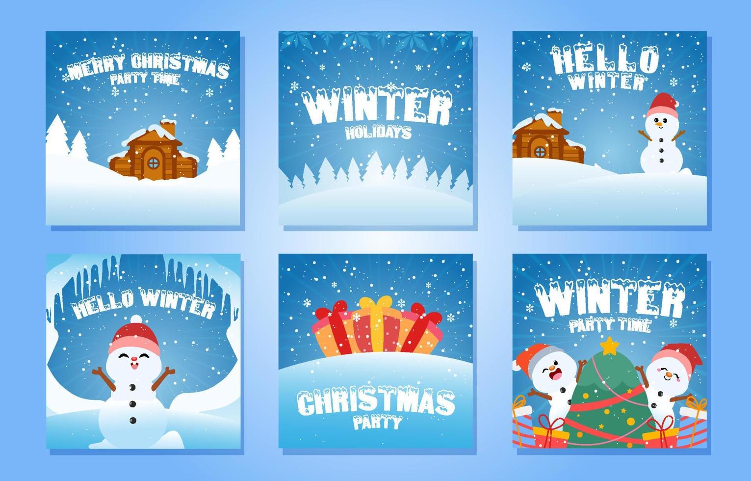 Winter Festivity Social Media Post Concept vector