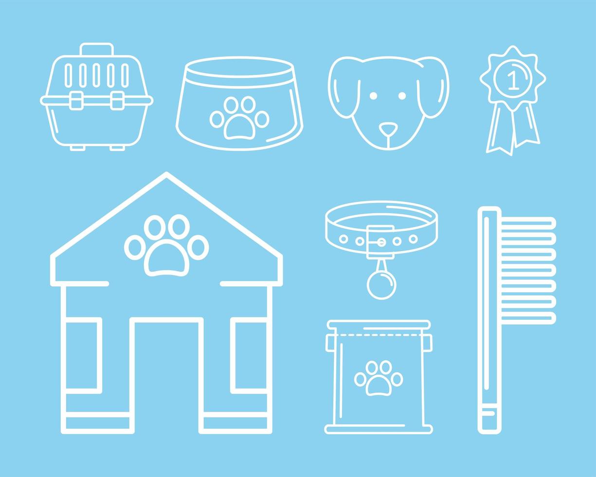 pets eight icons vector