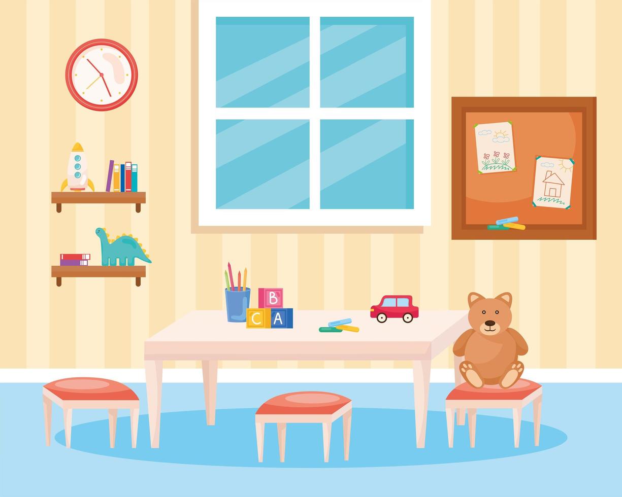 Playroom with toys vector