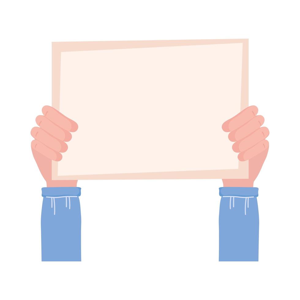 Hands holding manifestation banner vector
