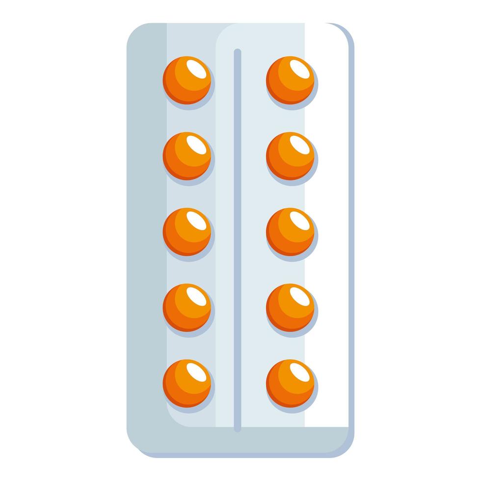 orange pills pharmacy drug vector
