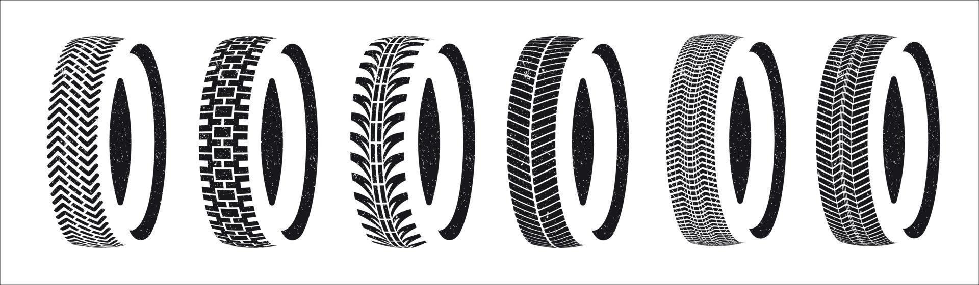Tire and Rim Icons vector