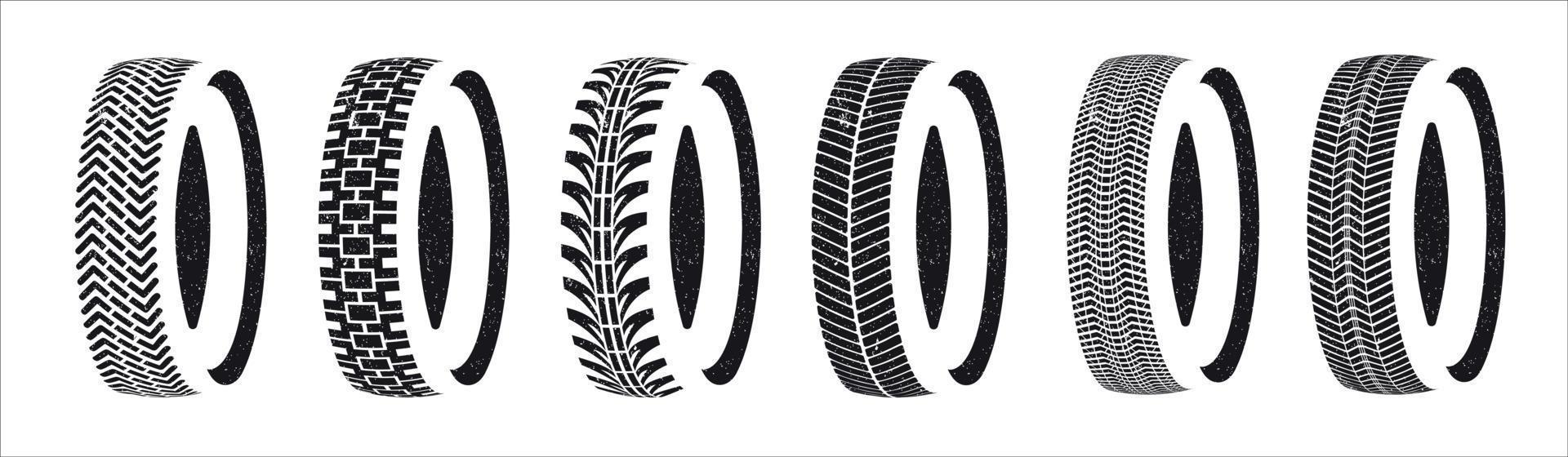 Tire and Rim Icons vector