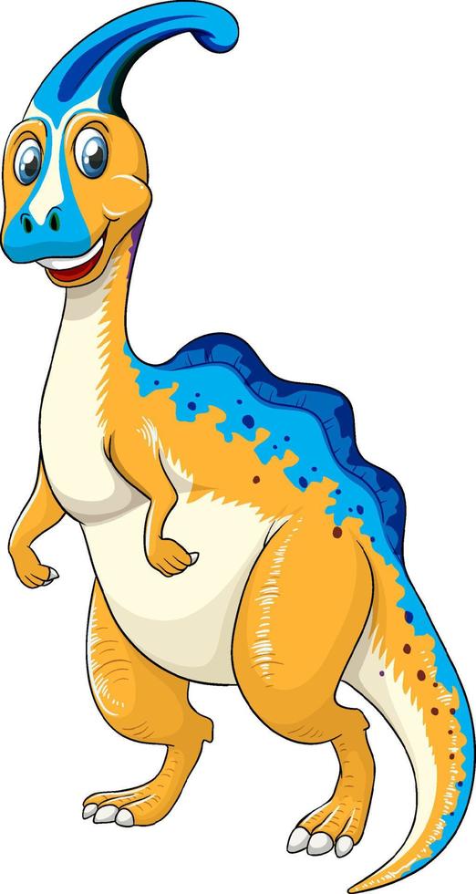 un personaje de dibujos animados de dinosaurio parasaurus vector