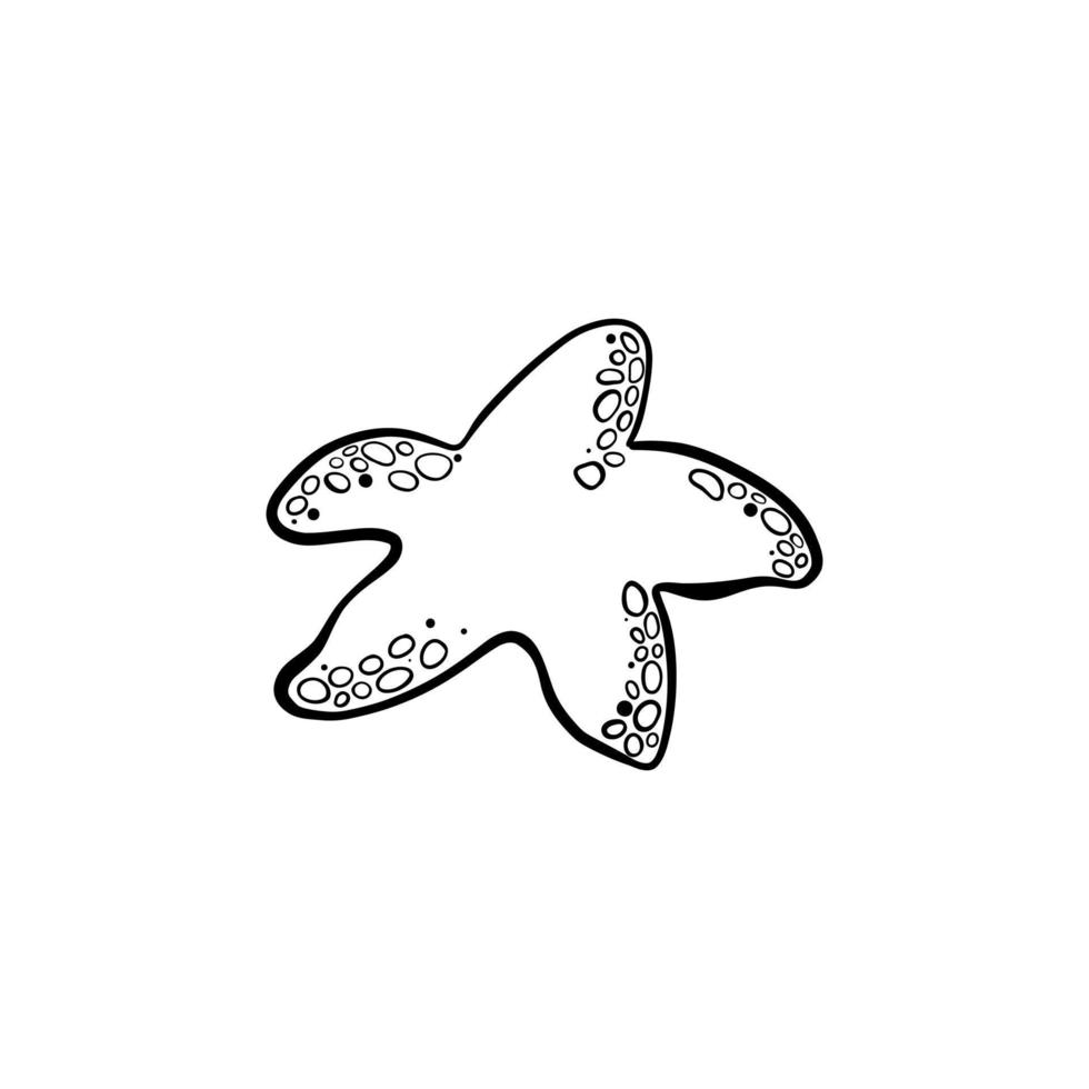 icono de estrella de mar dibujado a mano ilustración doodle vector