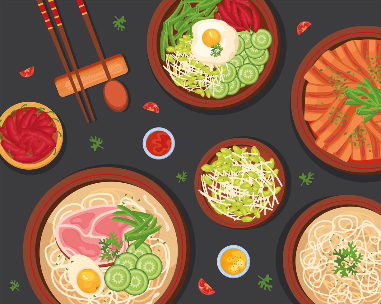 korean food poster vector