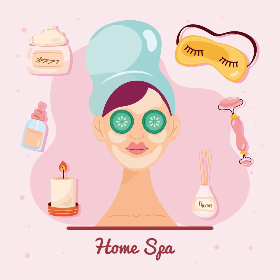 seven home spa icons vector