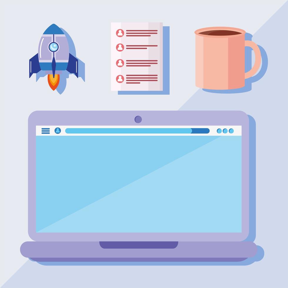 four computers technology icons vector