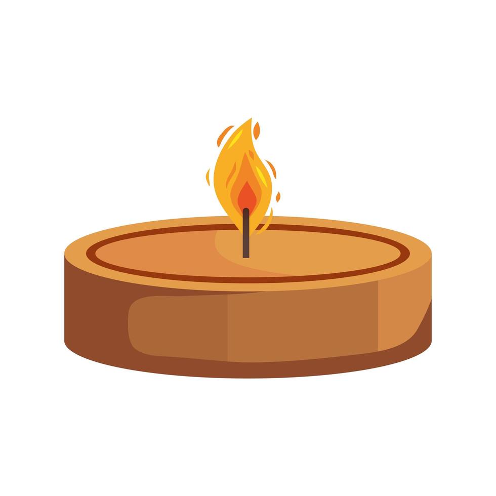 decorative diwali candle vector