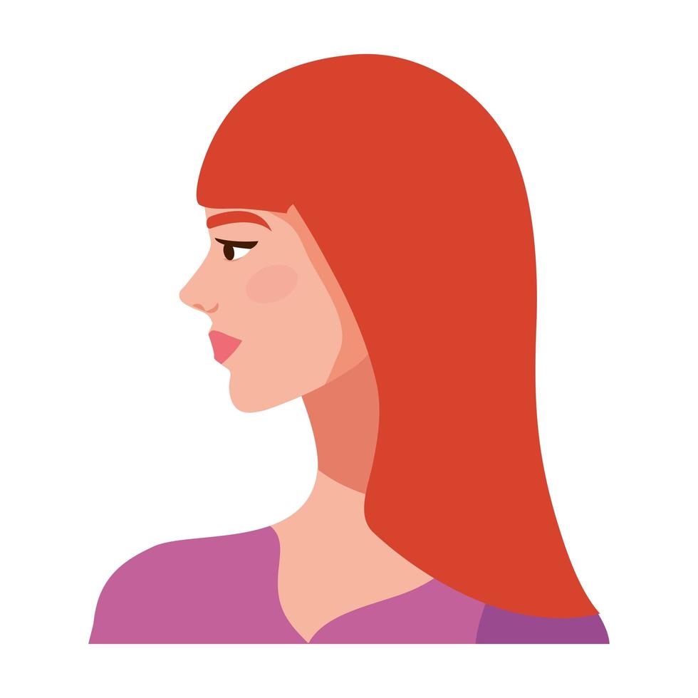 redhead beautiful woman vector