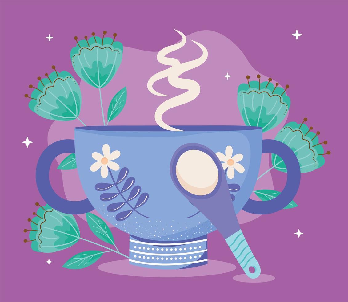 ceramic bowl with spoon vector