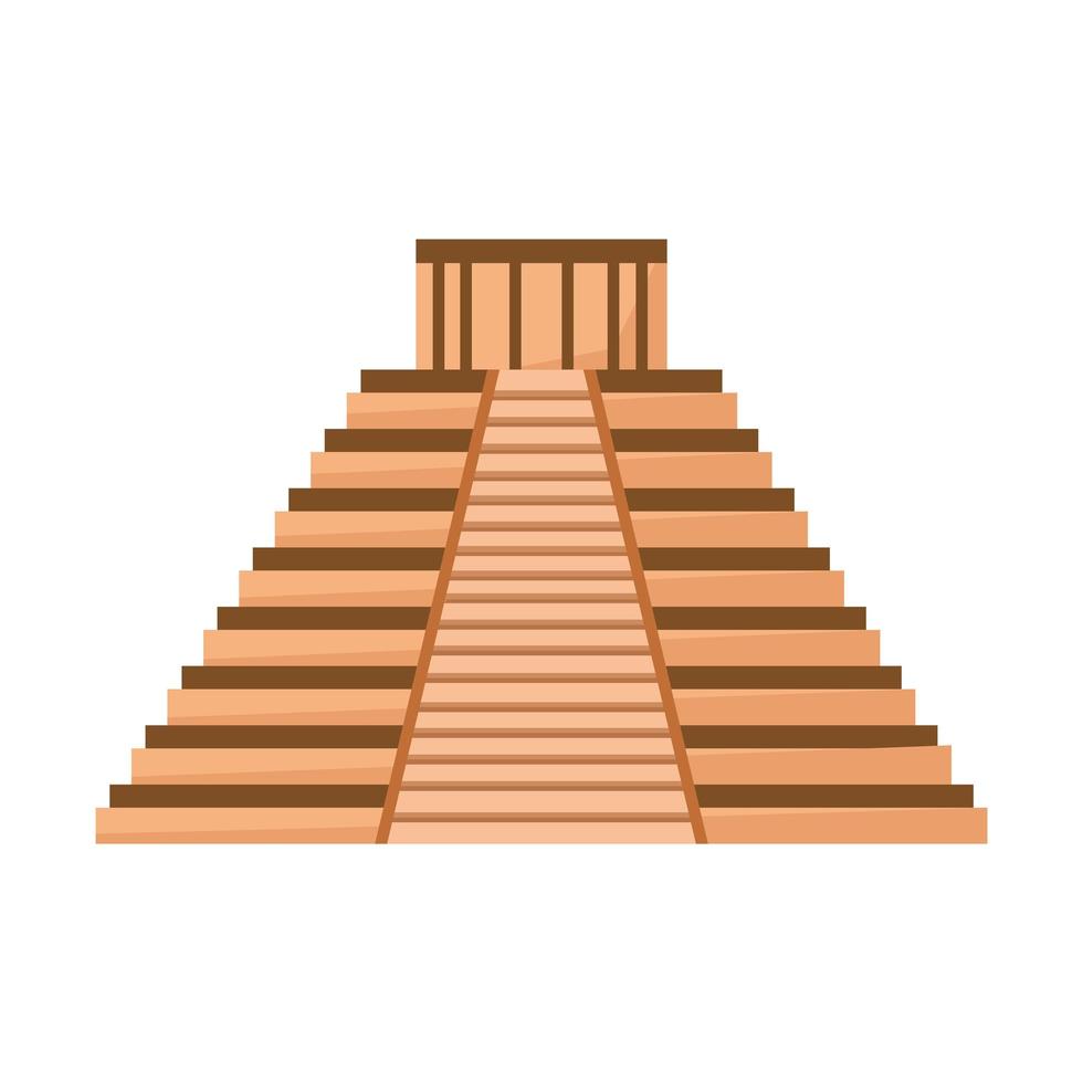 mayan pyramid landmark vector