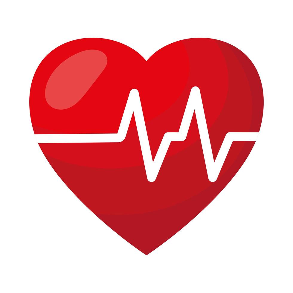 icono de cardiología del corazón vector