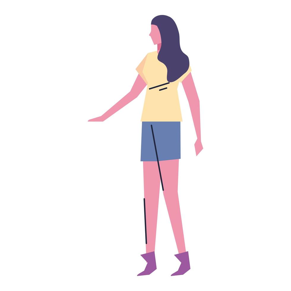 young woman standing vector
