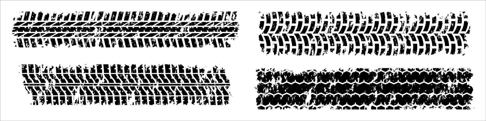 conjunto de vectores de huellas de neumáticos detalladas