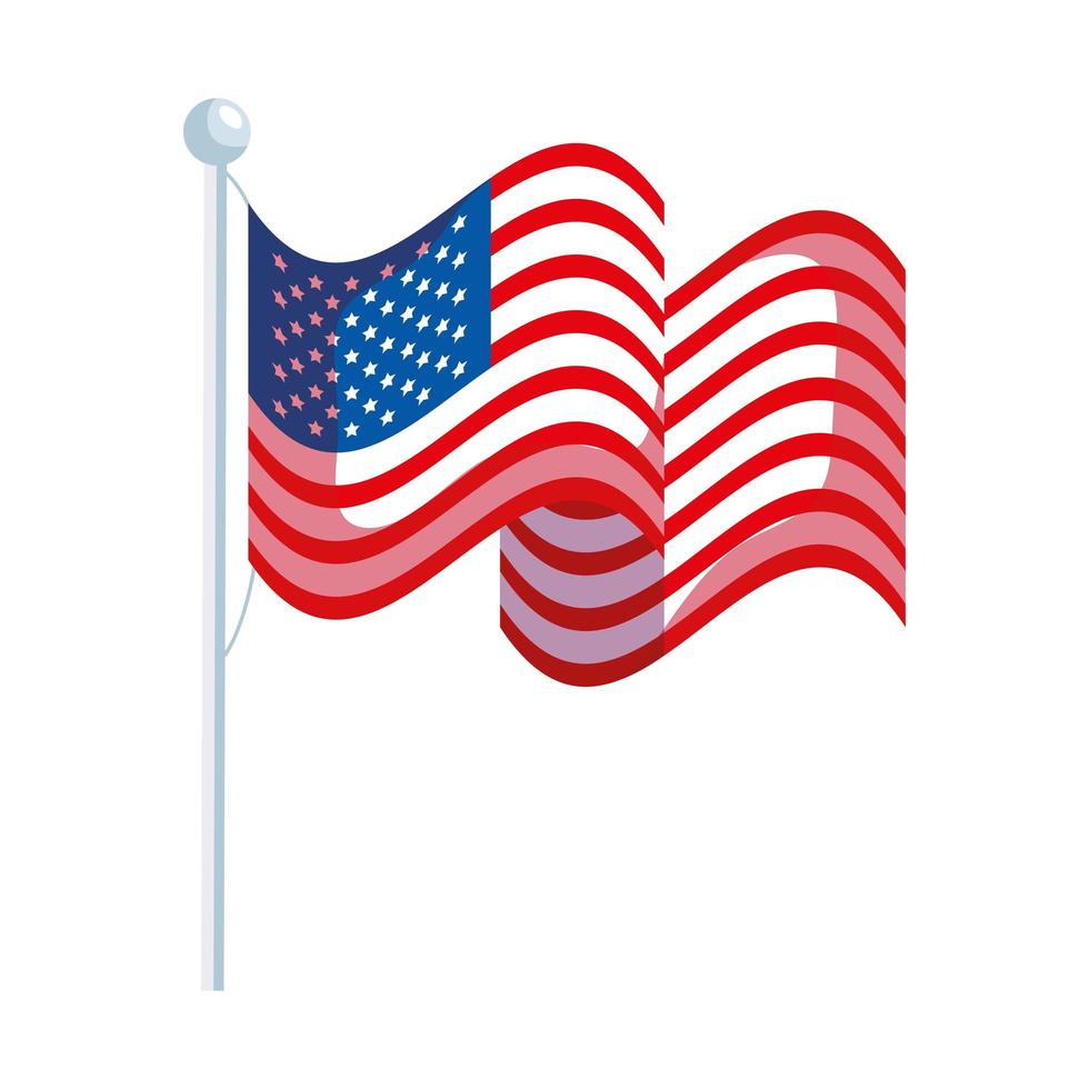 usa flag waving vector