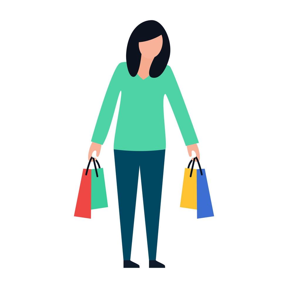 Shopping Girl Concepts vector