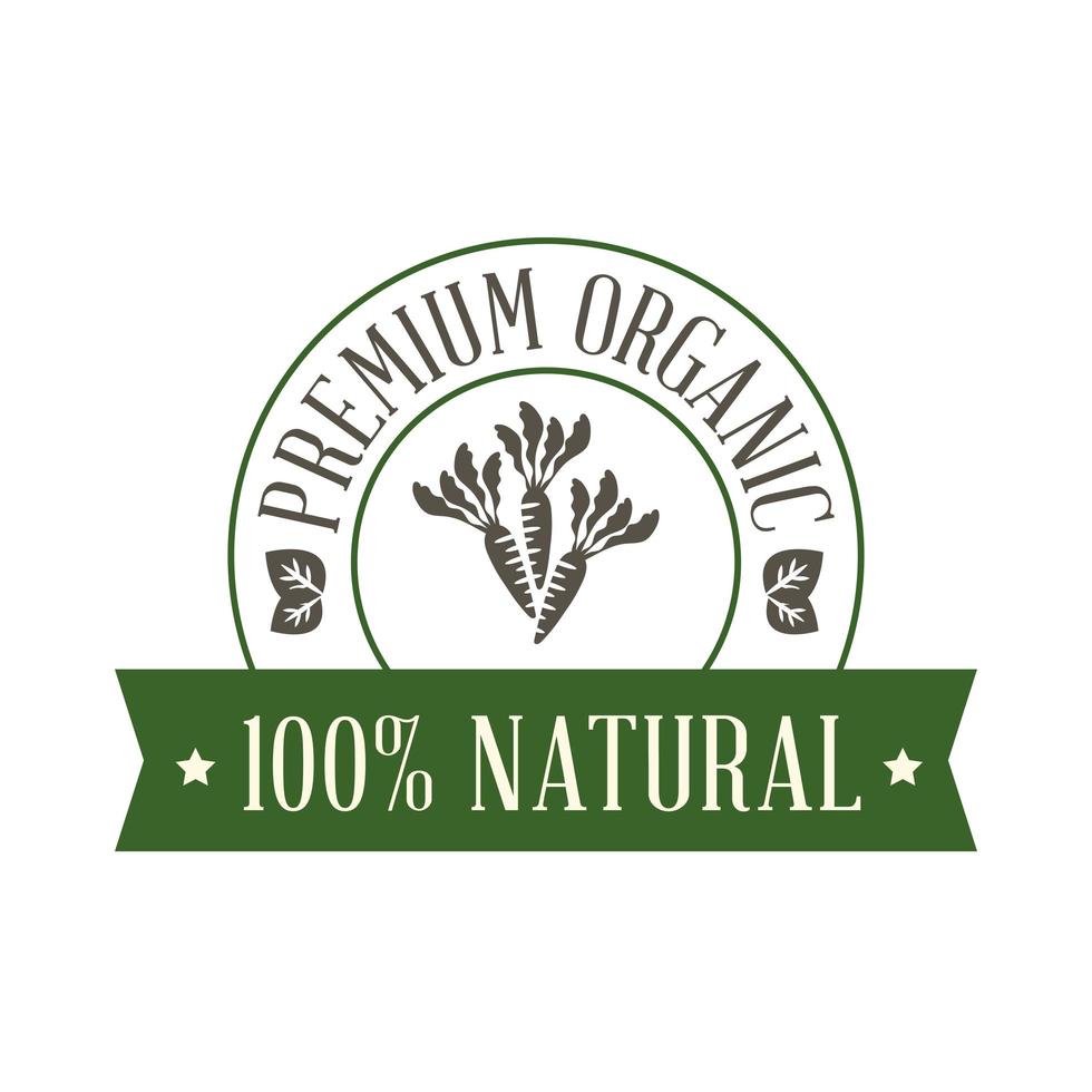 premium organic 100 natural vector