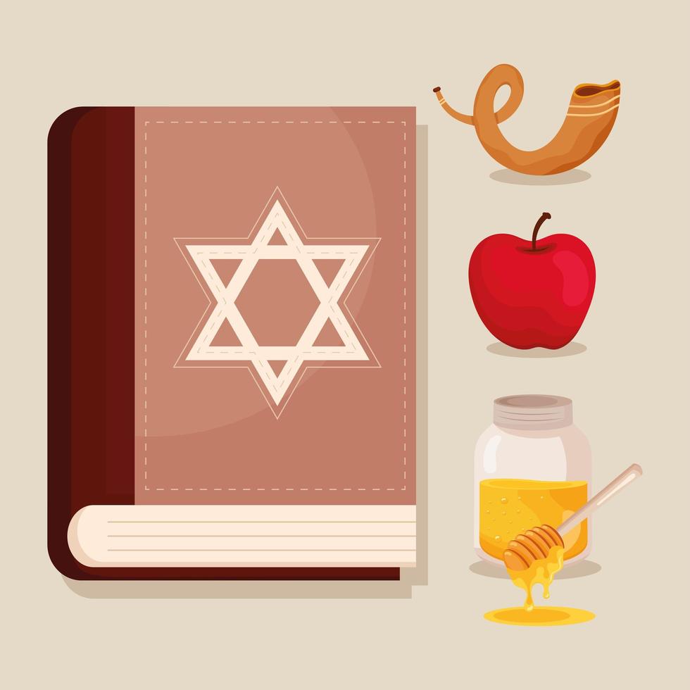 four jewish icons vector