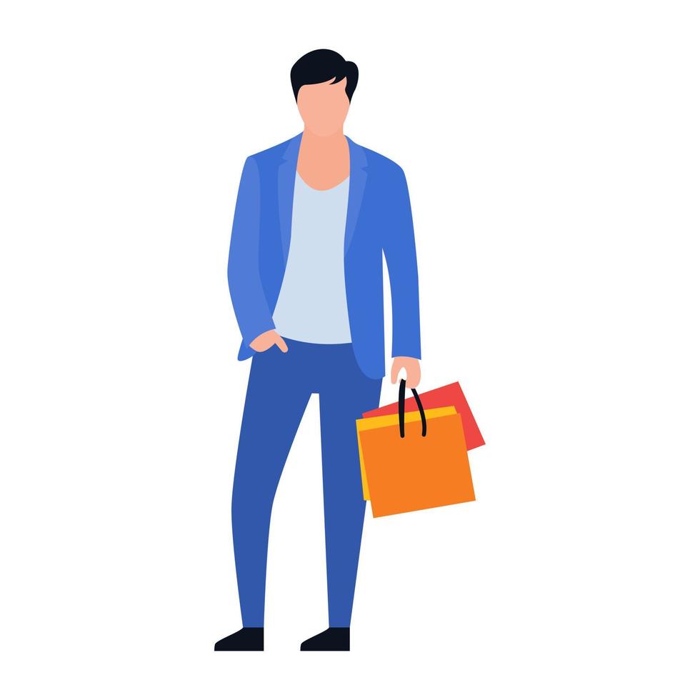 Shopping Boy Concepts vector