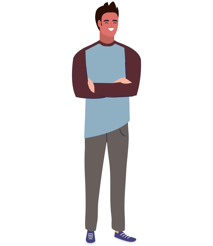 young man standing character vector