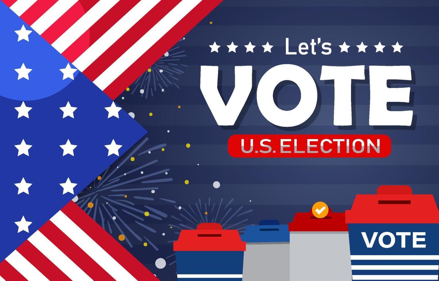 General Election Vote with American Flag Background vector