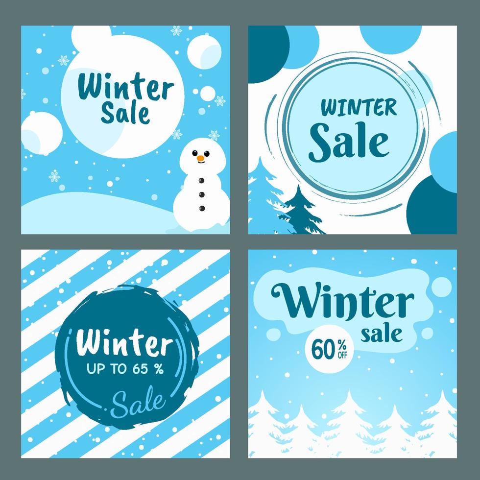 Social Media Post Winter Holiday Sale vector