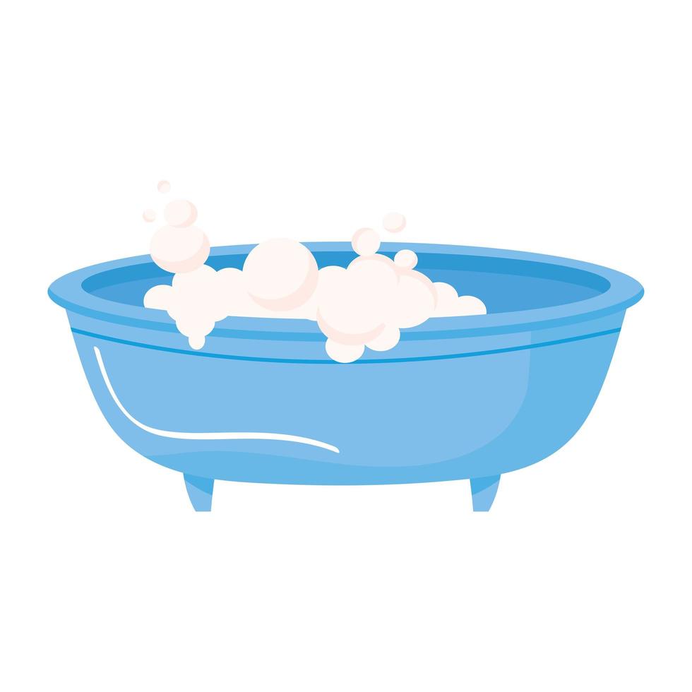 bathtub with foam vector