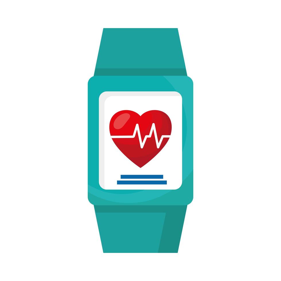 reloj inteligente con aplicación de cardiología vector