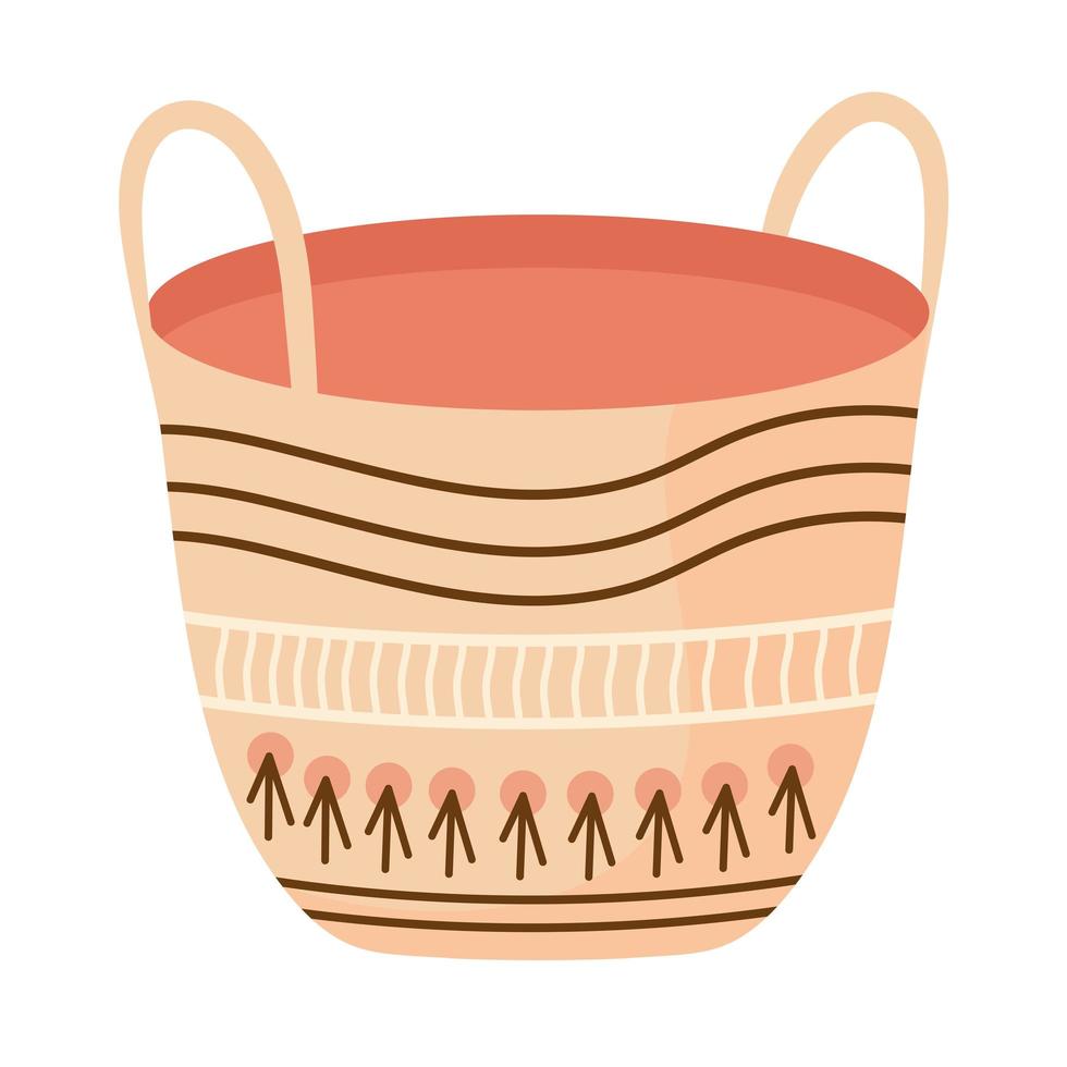 knitted basket handmade vector