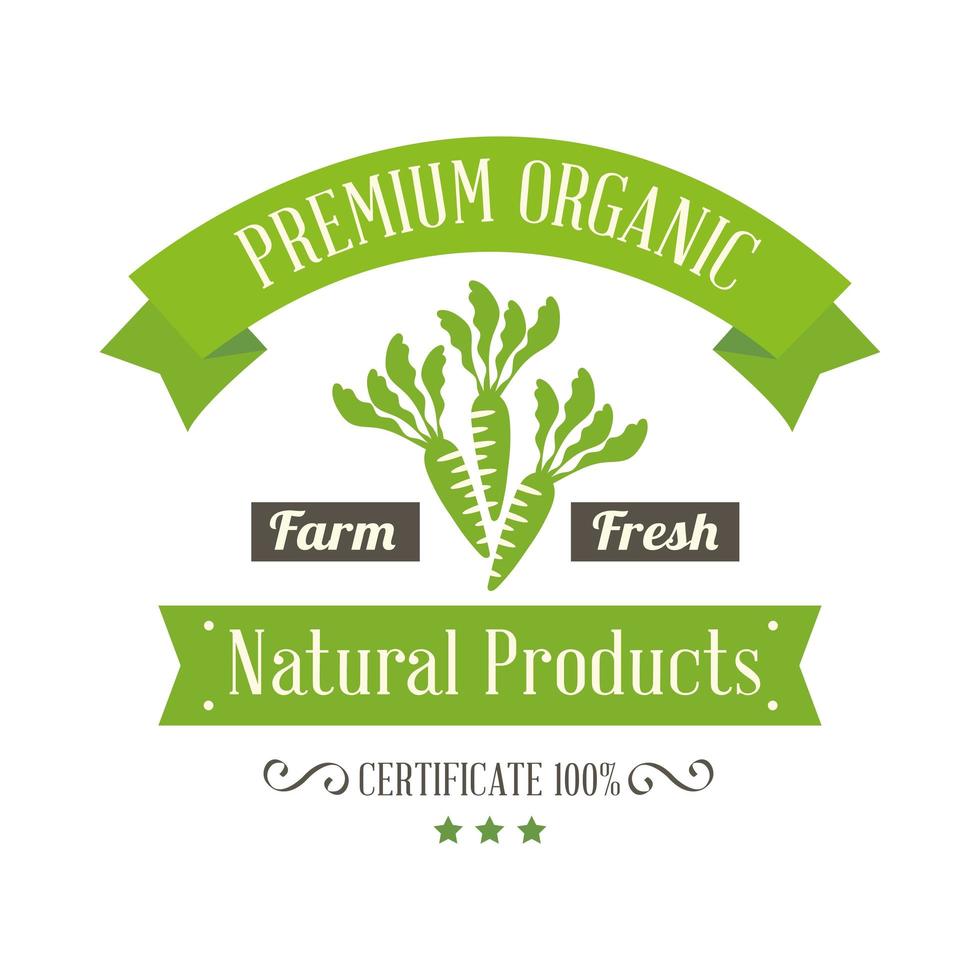 label premium organic vector