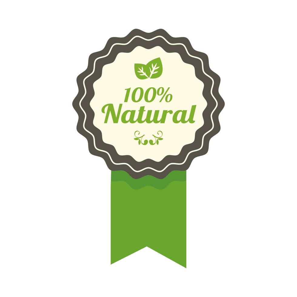 insignia natural del producto 100 vector