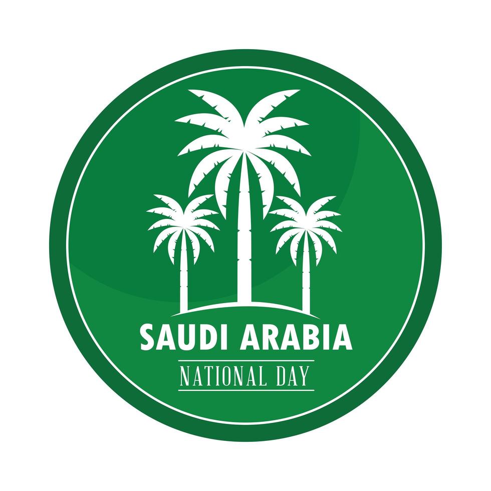 label saudi arabia national day vector