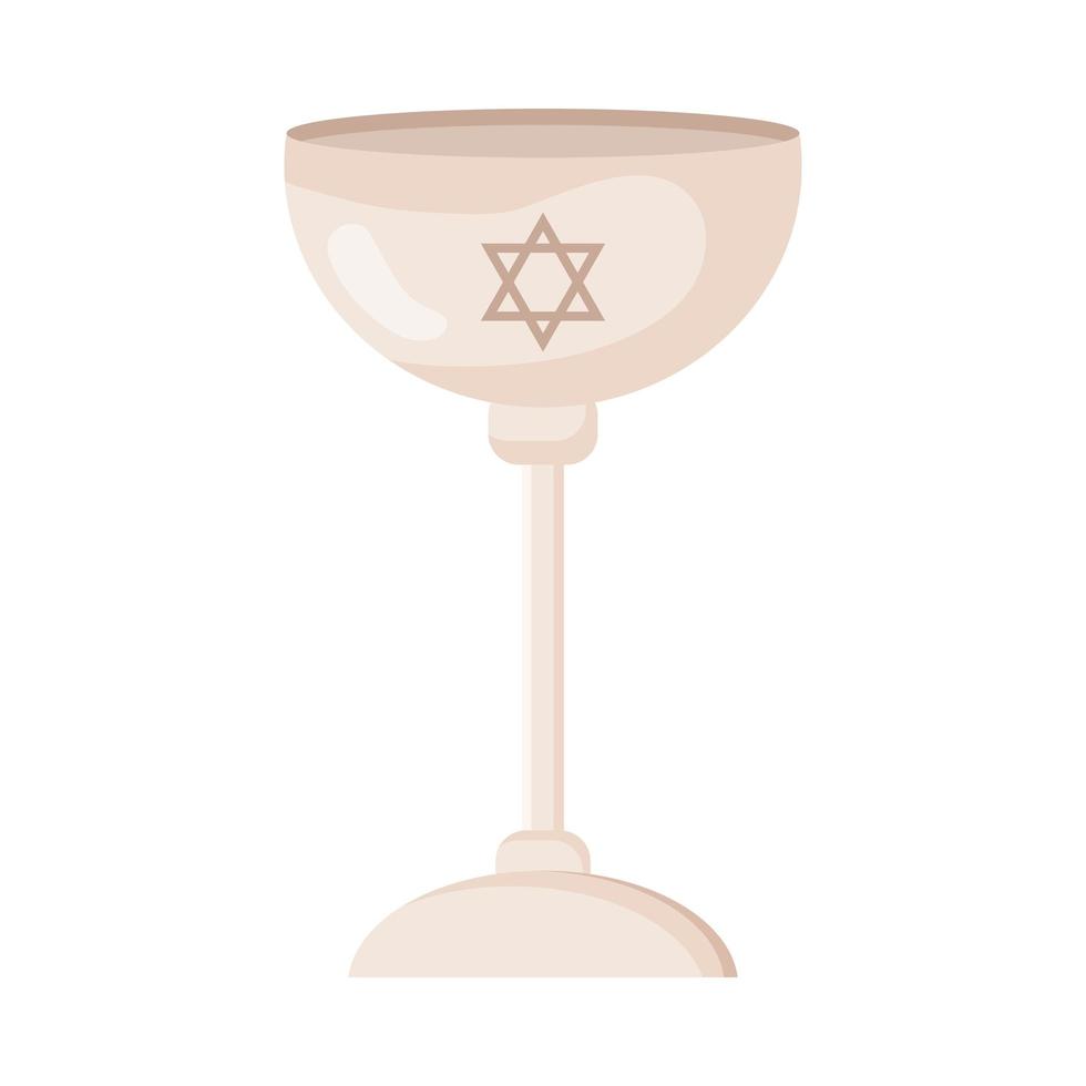 silver jewish chalice vector