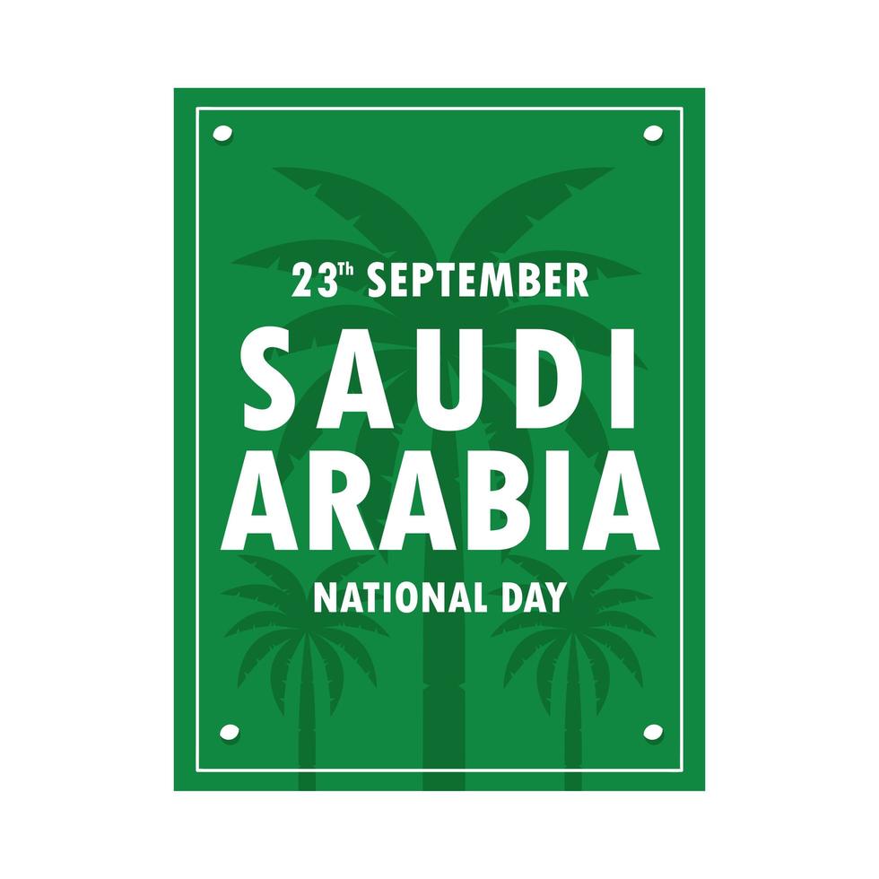 cartel 23 de septiembre arabia saudita vector