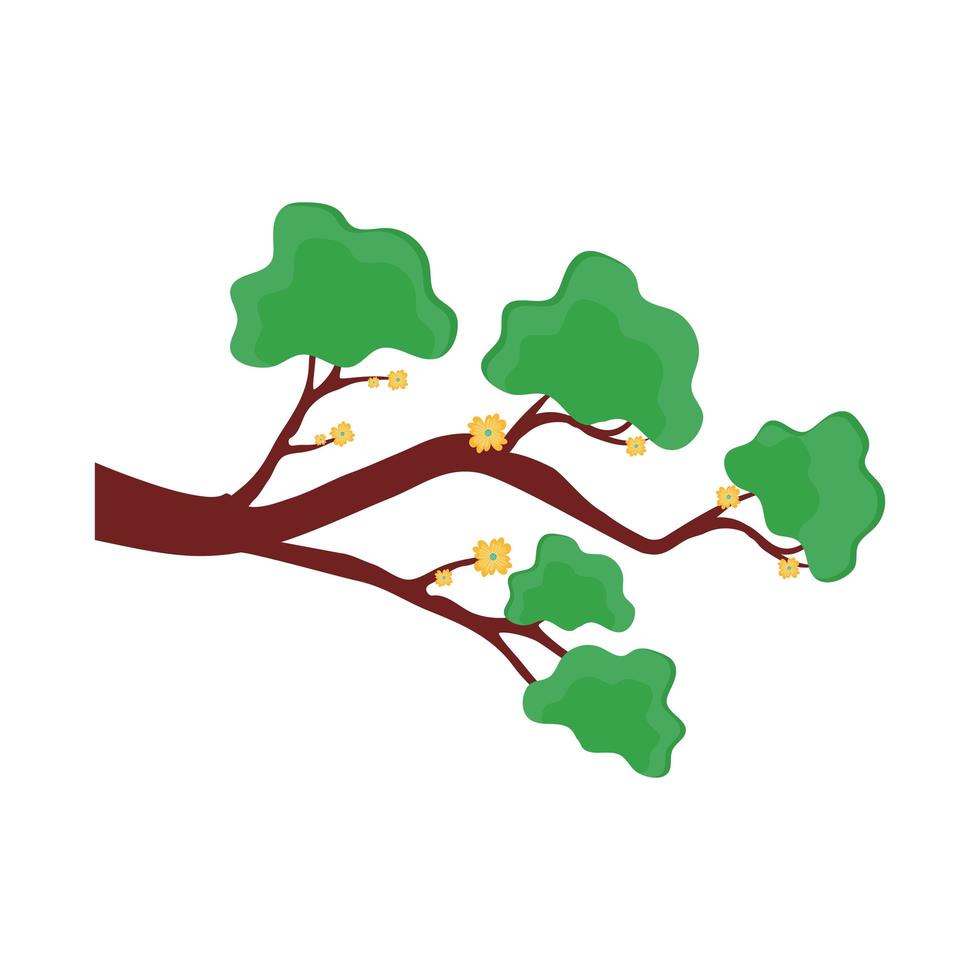 branch with flowers icon vector