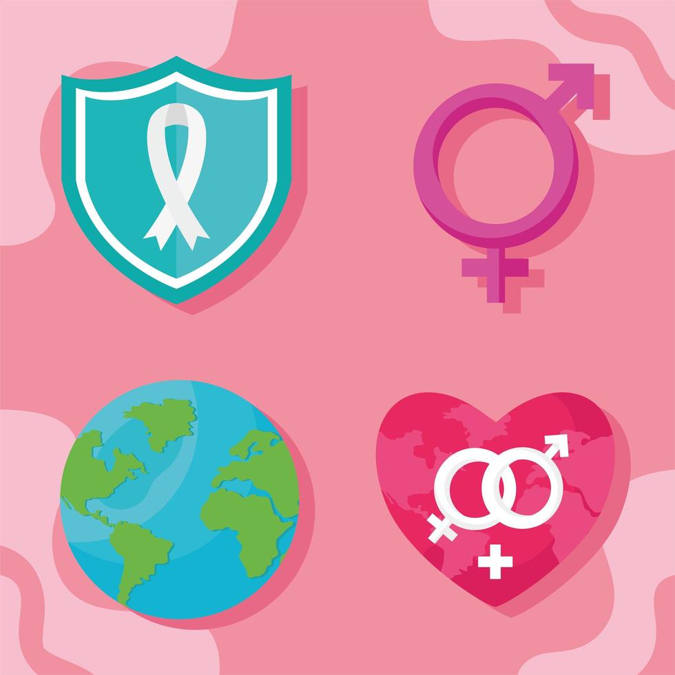 world sexual health icons vector