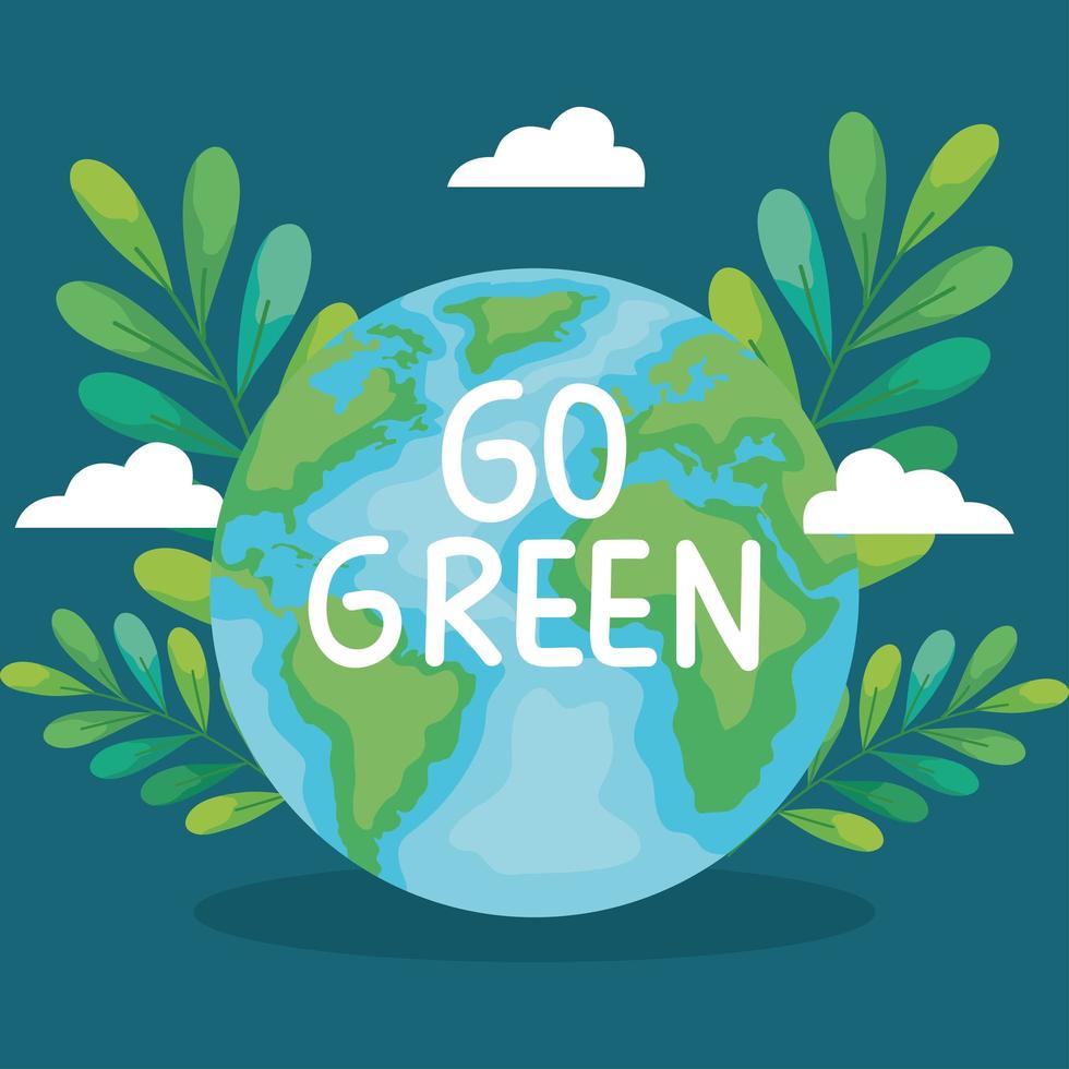 go green lettering vector