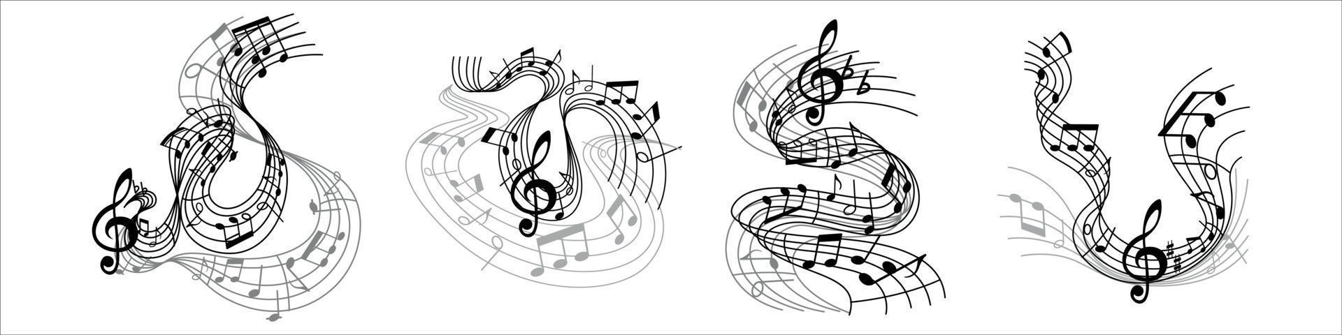 Notes staff vector