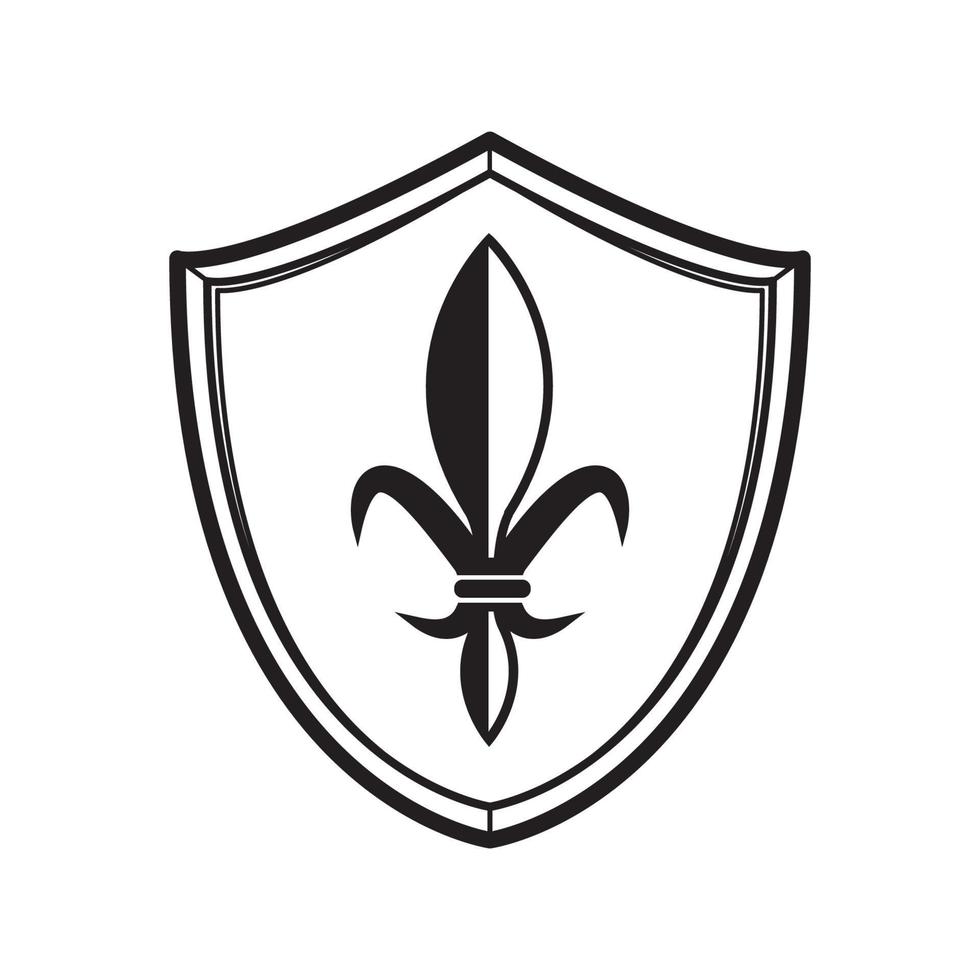 medieval shield icon vector