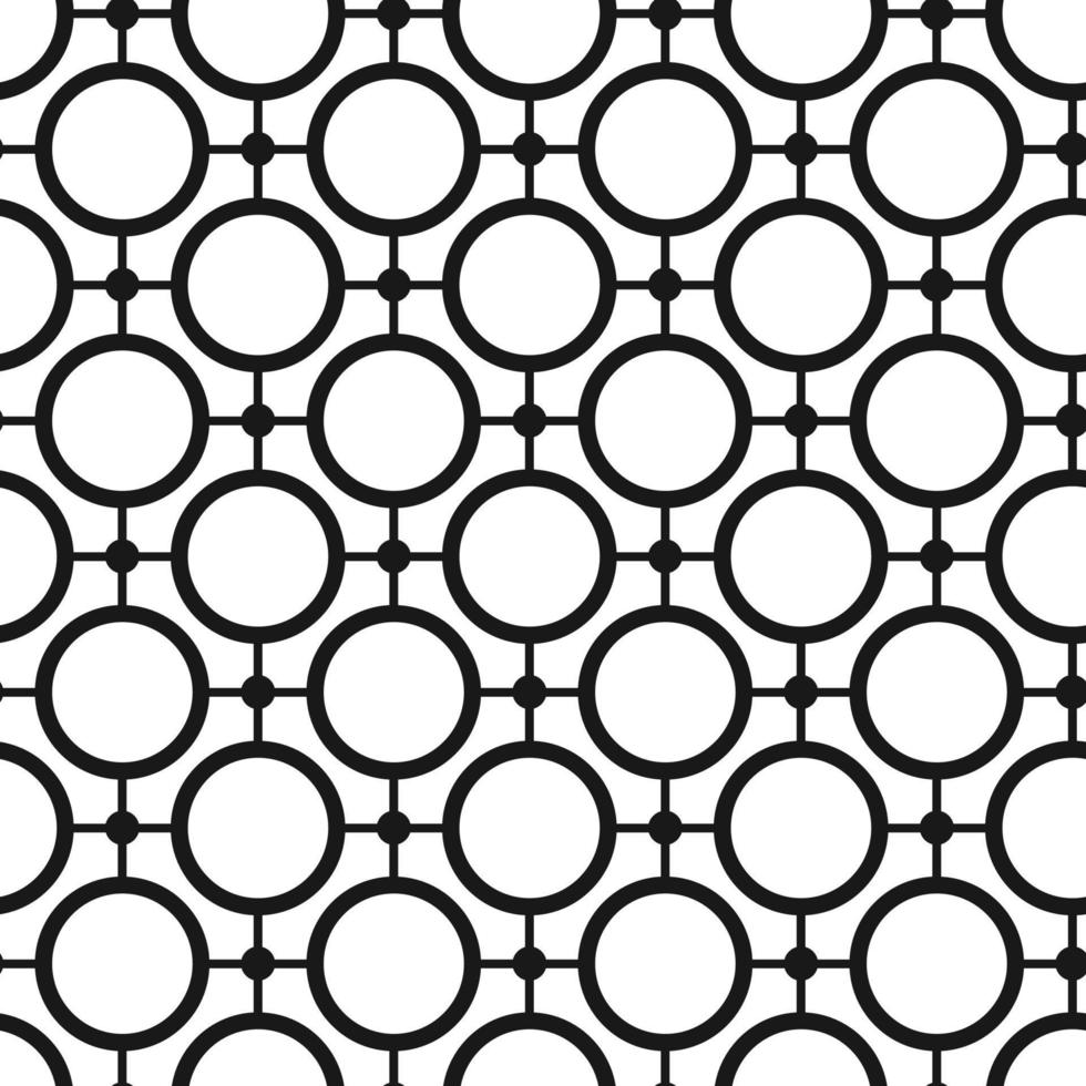 Abstract geometric seamless pattern. Black and white style pattern with circle and line. vector