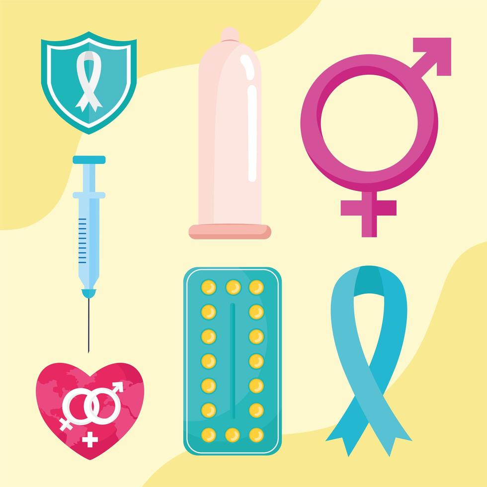 icons of contraceptive methods vector