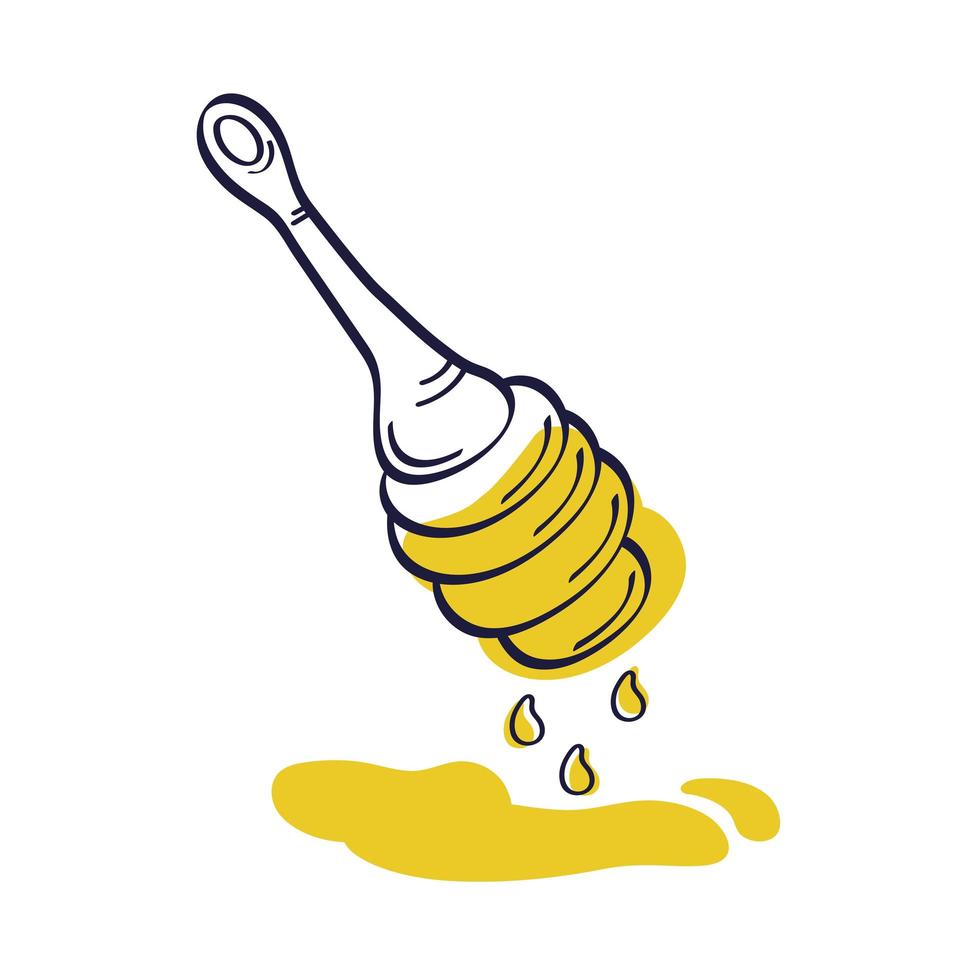 wooden dripping honey icon vector