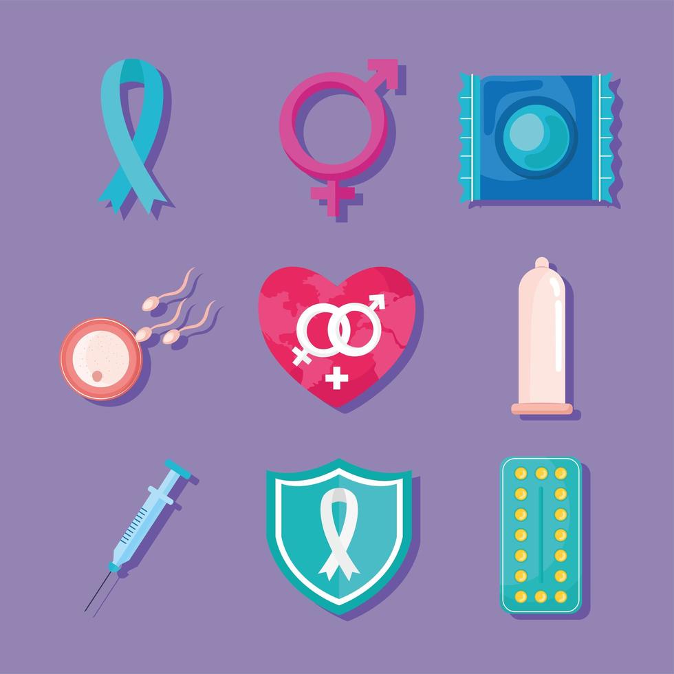 designs of contraceptive methods vector