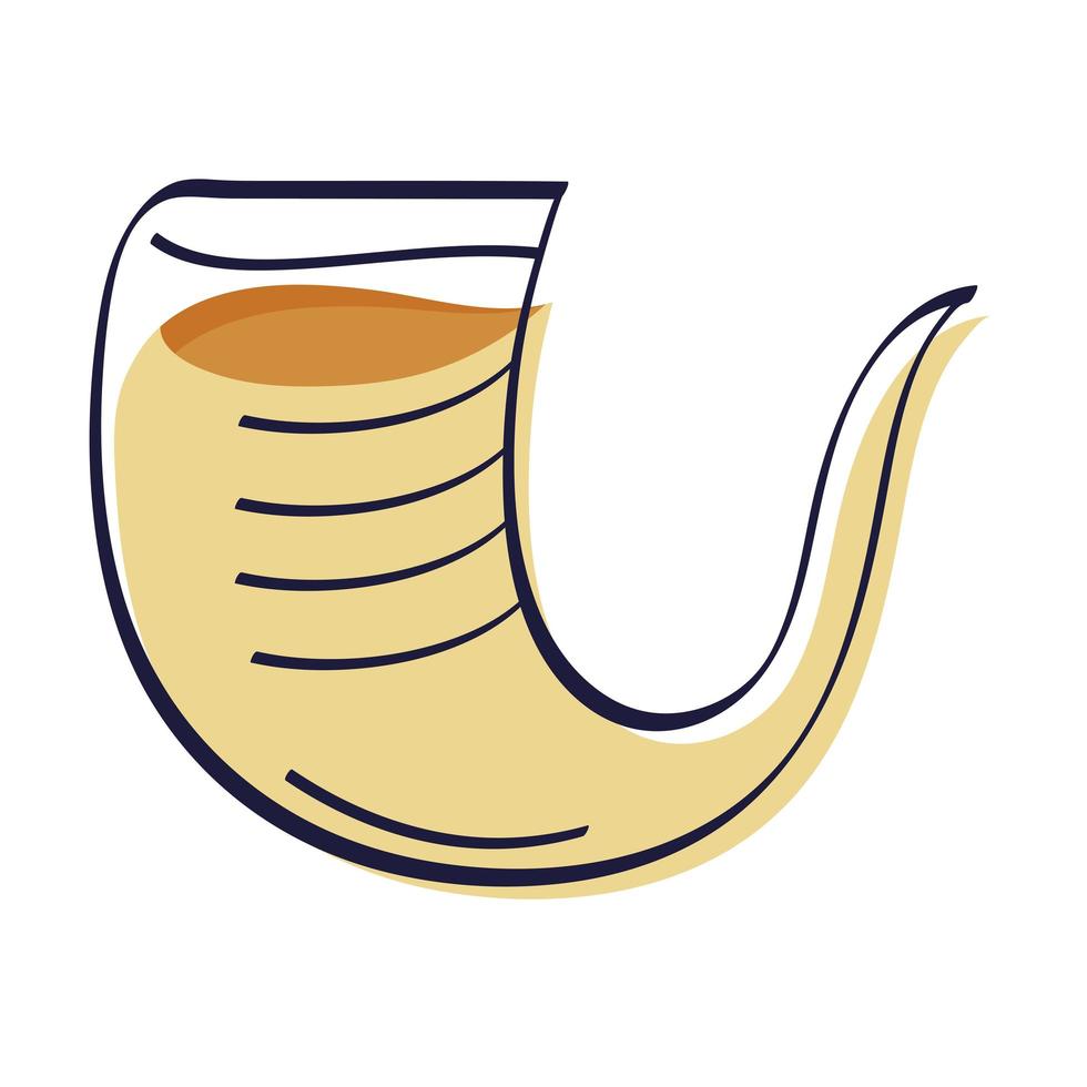 shofar jewish horn icon vector