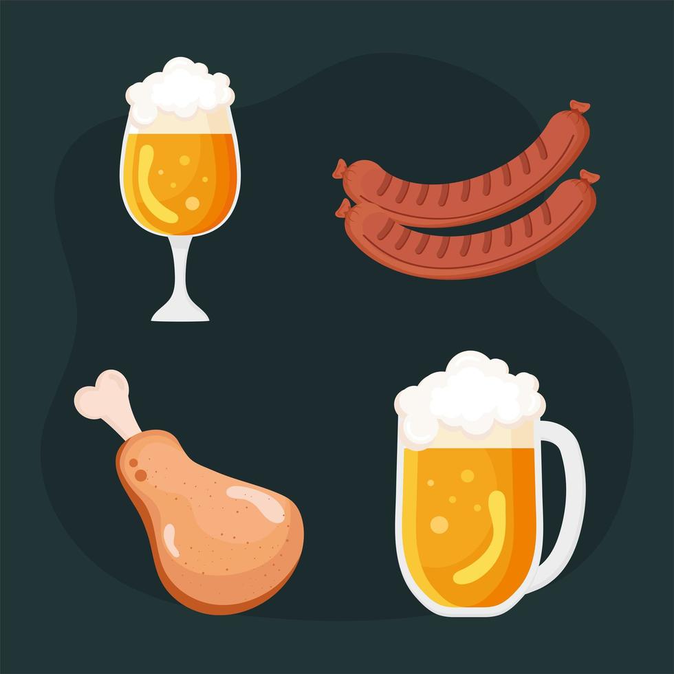 icons of oktoberfest celebration vector