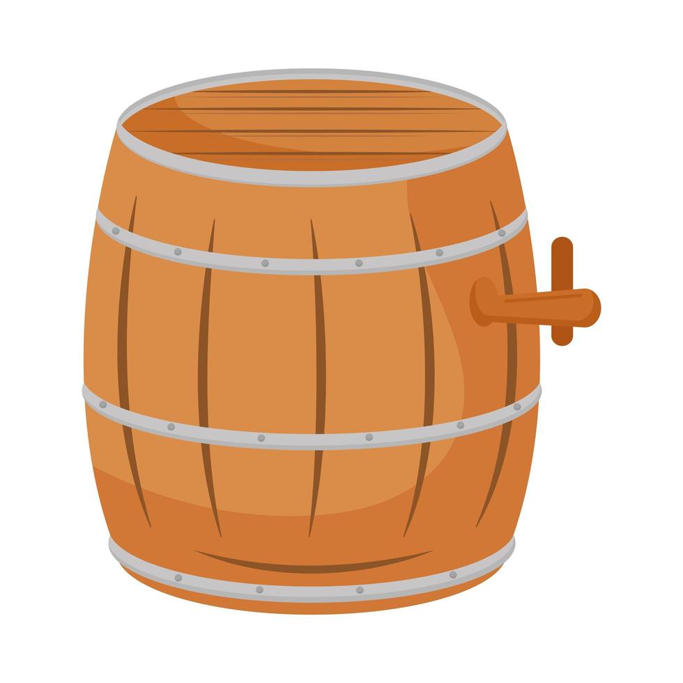 wooden barrel beer vector