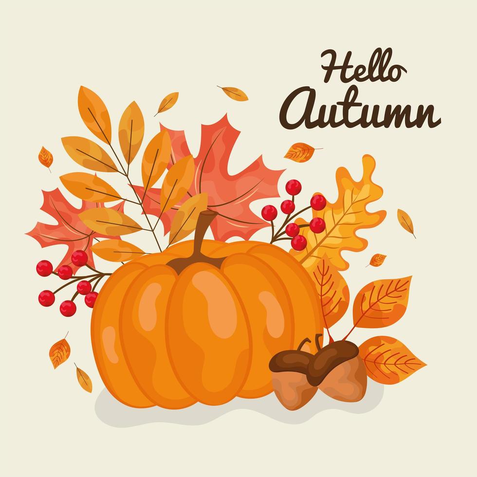 hello autumn banner vector
