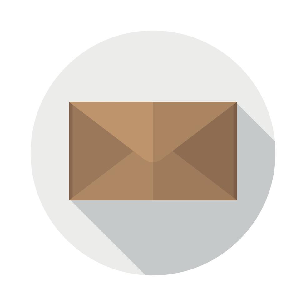 Brown envelope flat design illustration vector