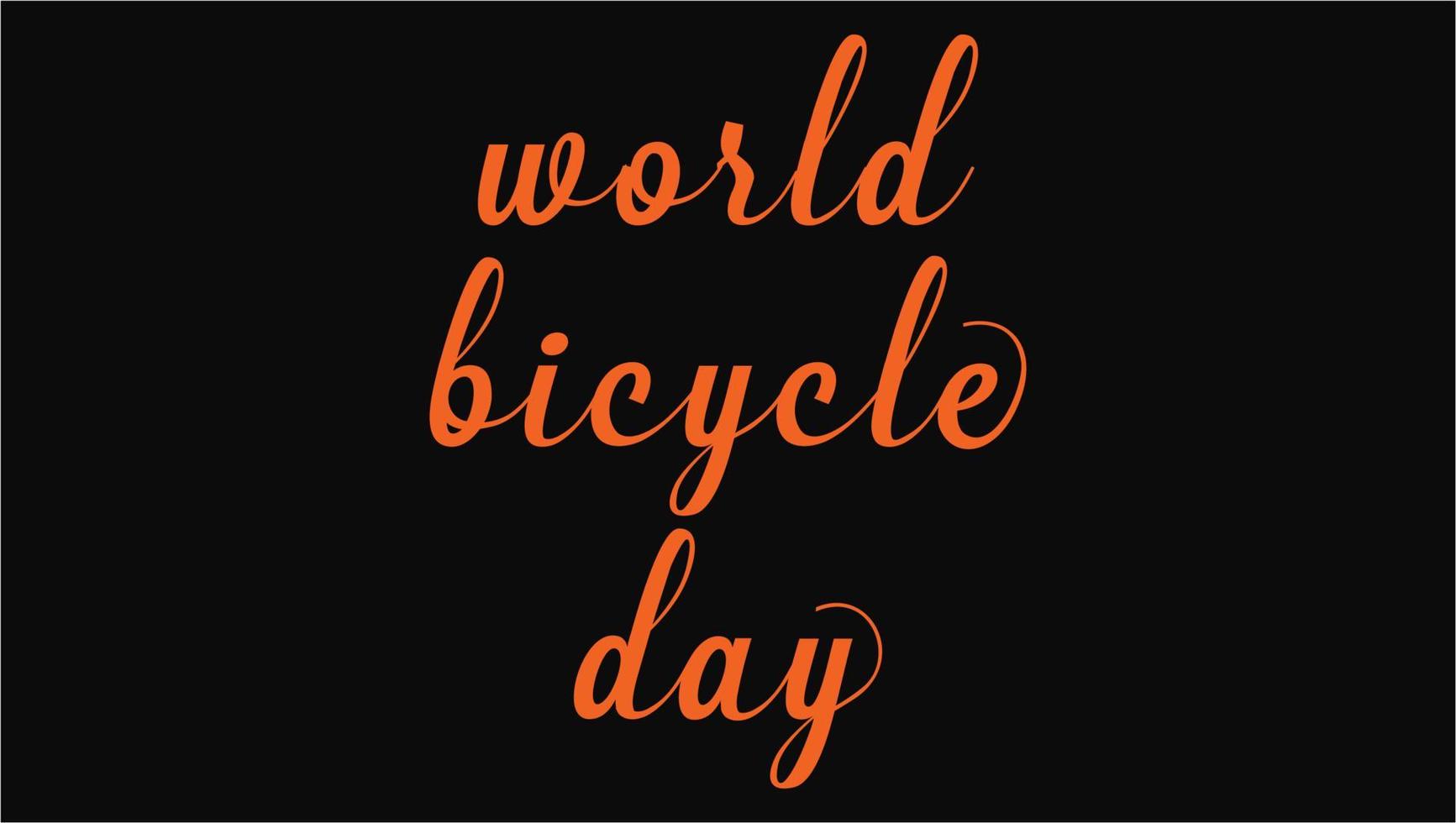 diseño de impresión de tipografía de moda del día mundial de la bicicleta vector